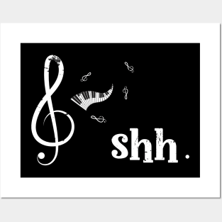 Funny Music Shirt Shh Quarter Rest and Fermata Posters and Art